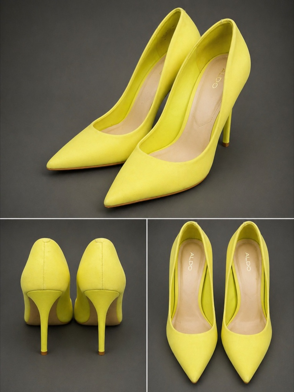 Aldo Neon Yellow Pointed Toe Stiletto Heels